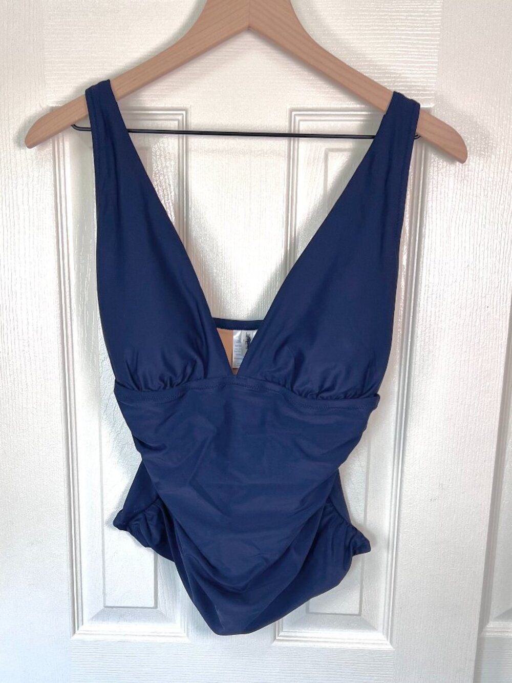 J.Crew Factory Ruched Tankini Top Antique Navy Size Med NWT